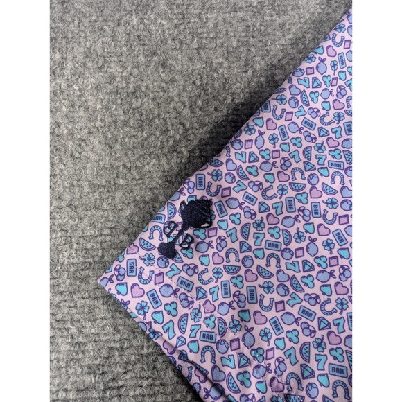 Jack Golf Apparel Polo Shirt Mens M Purple Gambling Lucky Icons w/Logo - Picture 7 of 9